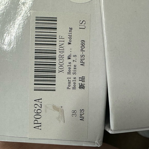 White Pearl Heels Ankle Strap size size 38 (7.5) - Picture 7 of 7